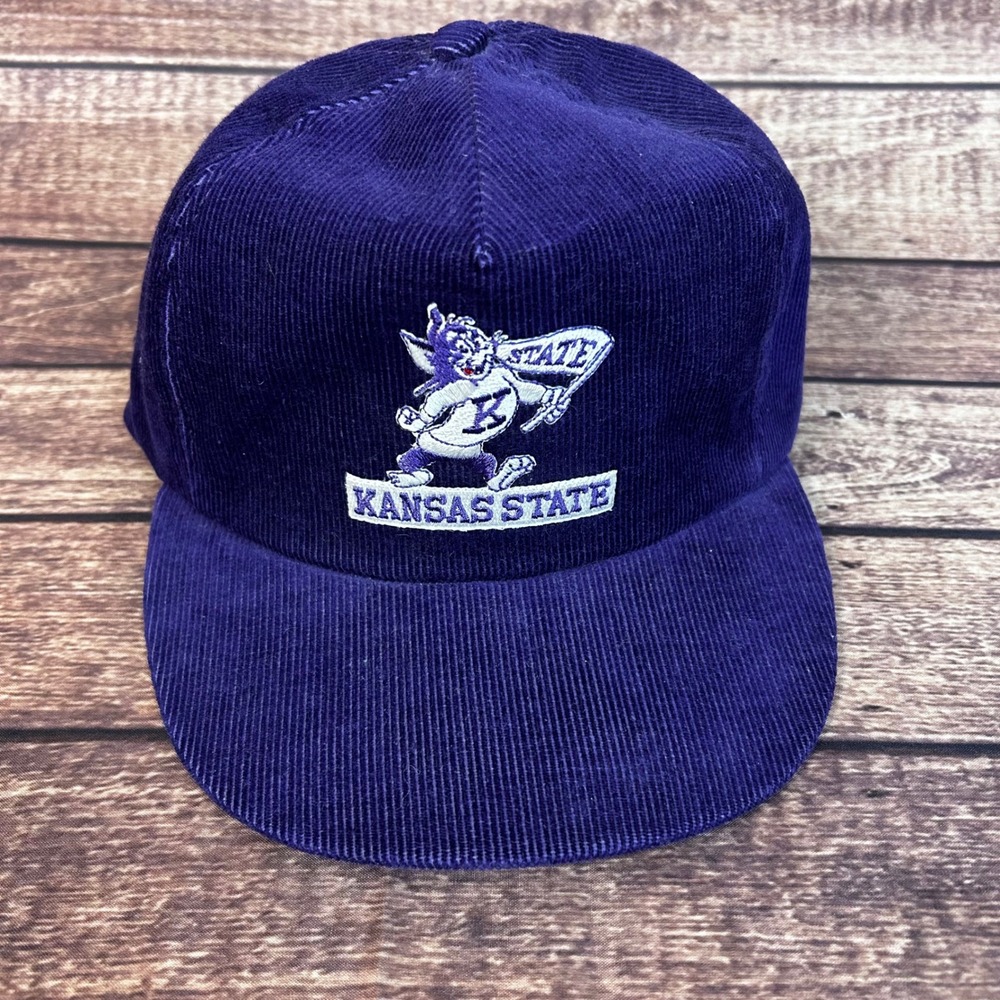 Vintage Kansas State Wildcats Purple Corduroy Snapback Hat University Square USA